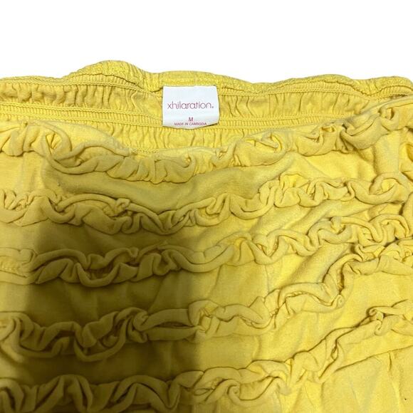 Y2K Xhilaration Yellow Ruffle Baby Doll Mini Dress Size Medium - Picture 3 of 3